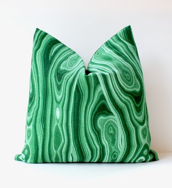 coussin vert malachite